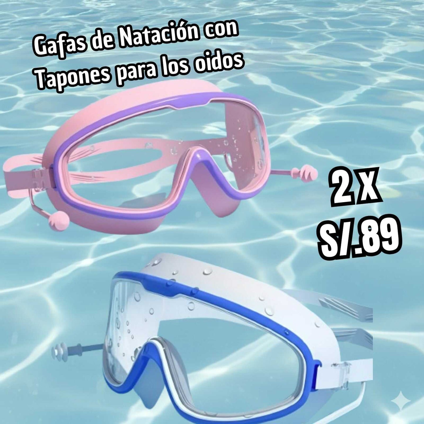 Gafas de Natación con tapones para oidos