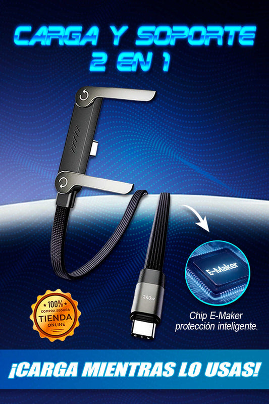 CABLE CARGADOR CON SOPORTE