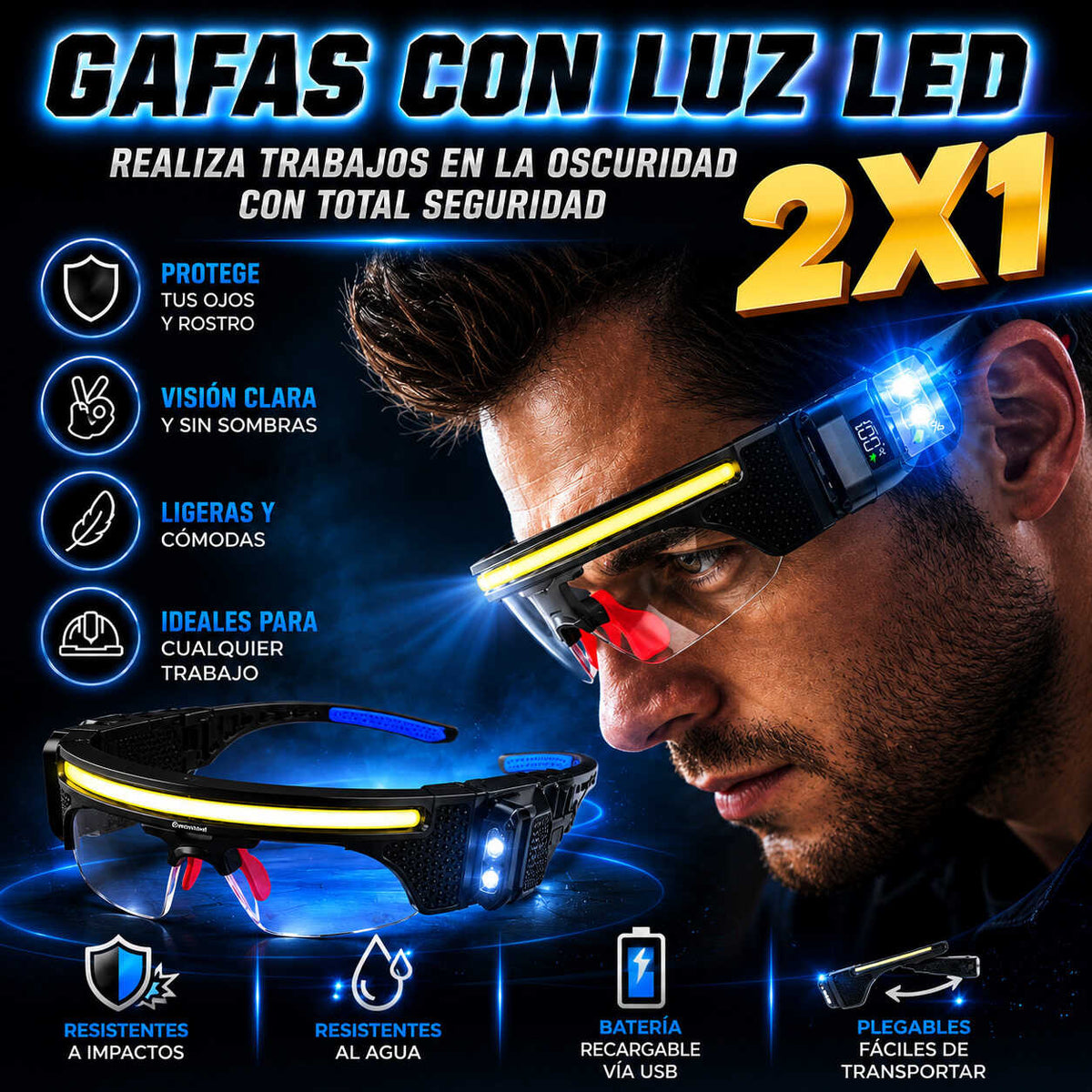 2 x 1 - Gafas con Luz Led