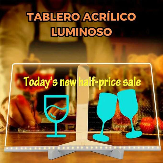 TABLERO ACRILICO LUMINOSO